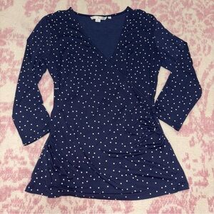 Boden Navy Wrap-Style Polka Dot Top Women’s size 6